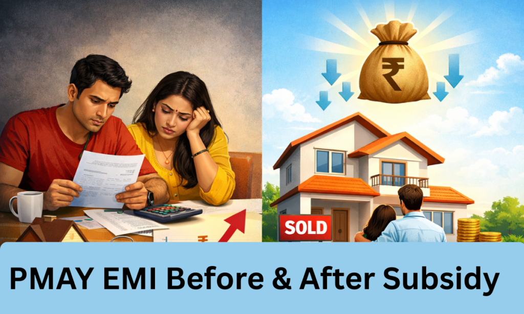 PMAY EMI before and after subsidy comparison 2026